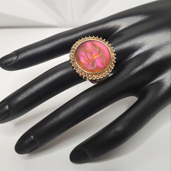 KIRKS FOLLY Rose Iridis Seaview Moon Face Jeweled Ring - Picture 5 of 5